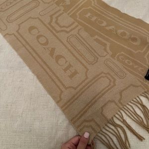 SOLD - Coach Cashmere Camel Double Sided Scarf Stole